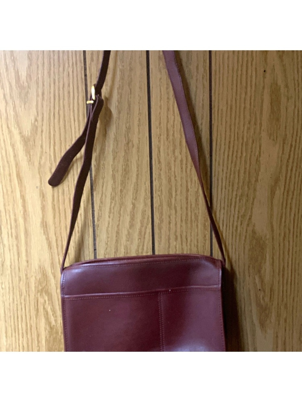 Vintage Coach Burgundy Leather Crossbody Bag with Adjustable Strap